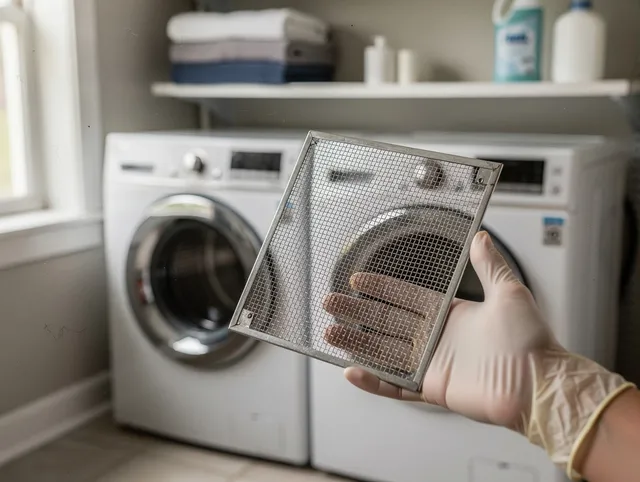 Indian Trail Dryer Vent Cleaning specialist performing detailed lint trap cleaning service in Indian Trail